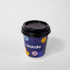 Custom Printed Coffee Cups 12oz Double Walled black lid